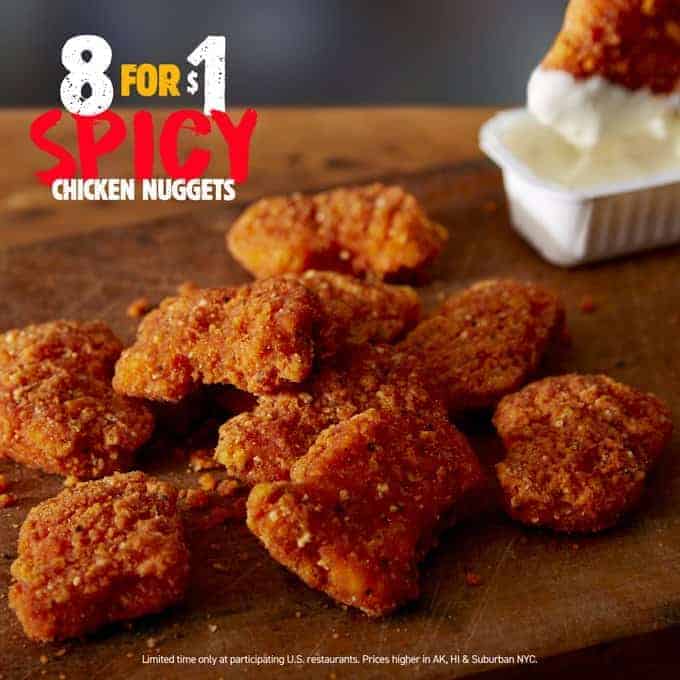 Burger King 8 original or spicy chicken nuggets for 1 Myrtle Beach