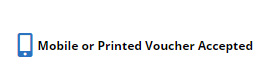 Mobile or printed vouchers accepted