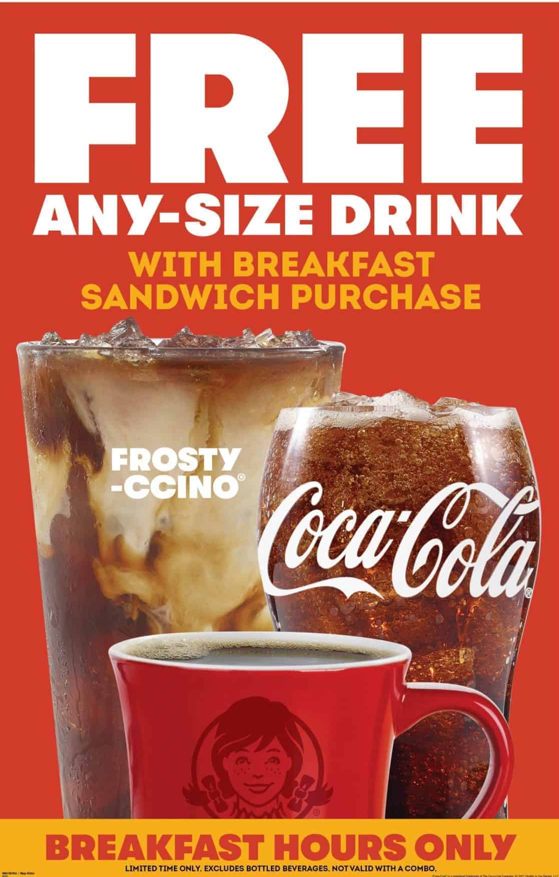 Wendys Get free drink of your choice with breakfast sandwich Myrtle